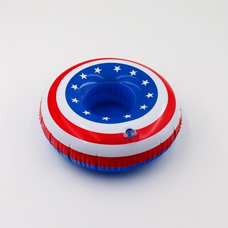

American Flag Coasters 6pcs American Flag Table Placemats Air Inflation Coaster Creative Placemat Floating Beverage Cup Holder
