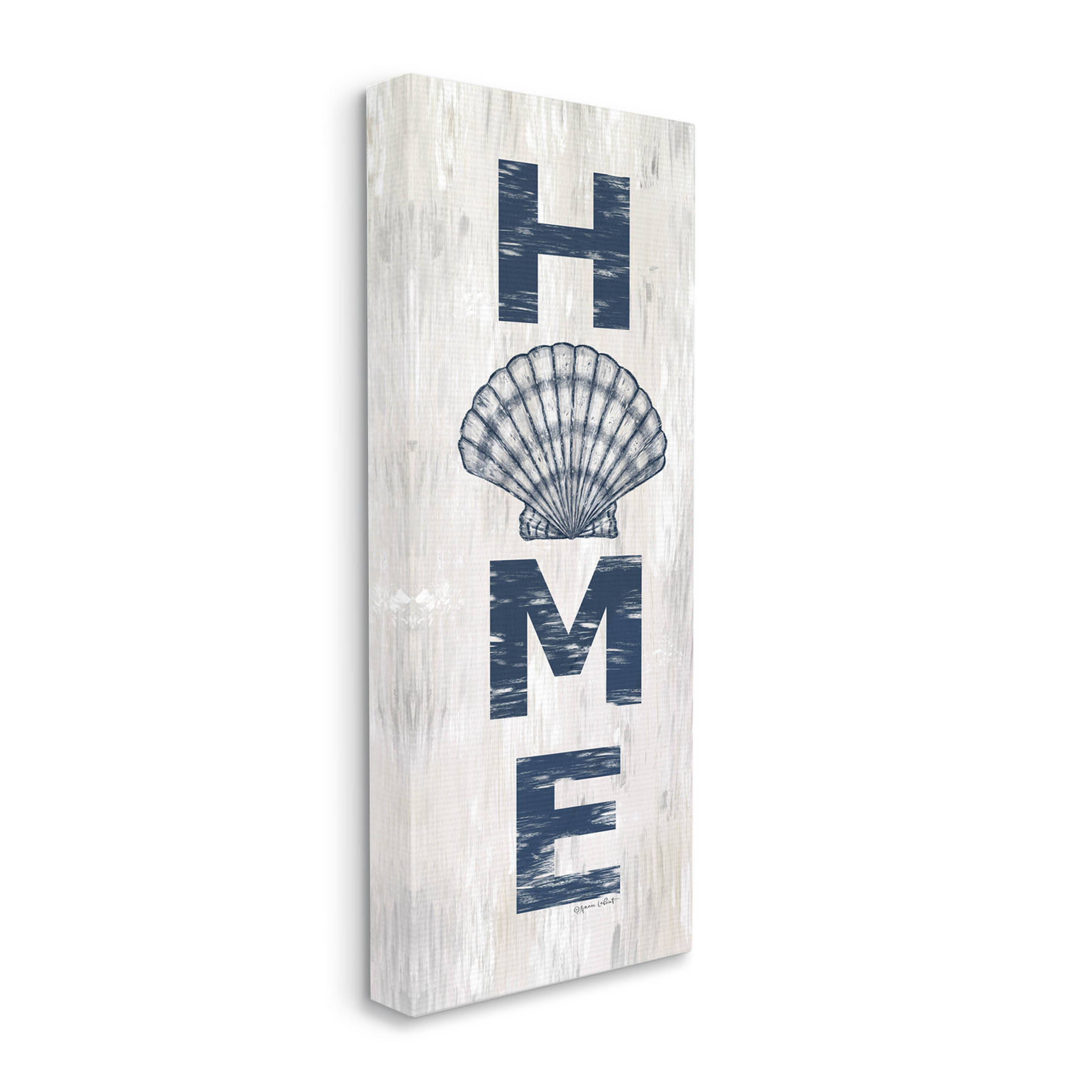 Home Vertical Clam Sign Coastal Graphic Art Gallery Wrapped Canvas Print Wall Art