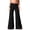 Black, variant on Casual Yoga Pants Women Coral Fold Over On Solid Wide Leg Loose Fit With Ruched Waist For Sports Everyday Yoga Pants