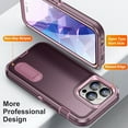 thumbnail image 3 of Kickstand Case for iPhone 16 Pro, Shockproof, Dropproof,slim & tough, Dustproof,Anti-Scratch,pocket-friendly,Rugged Slim Fit for iPhone 16 Pro Phone Case with Built-in Kickstand,Purple/Pink, 3 of 8