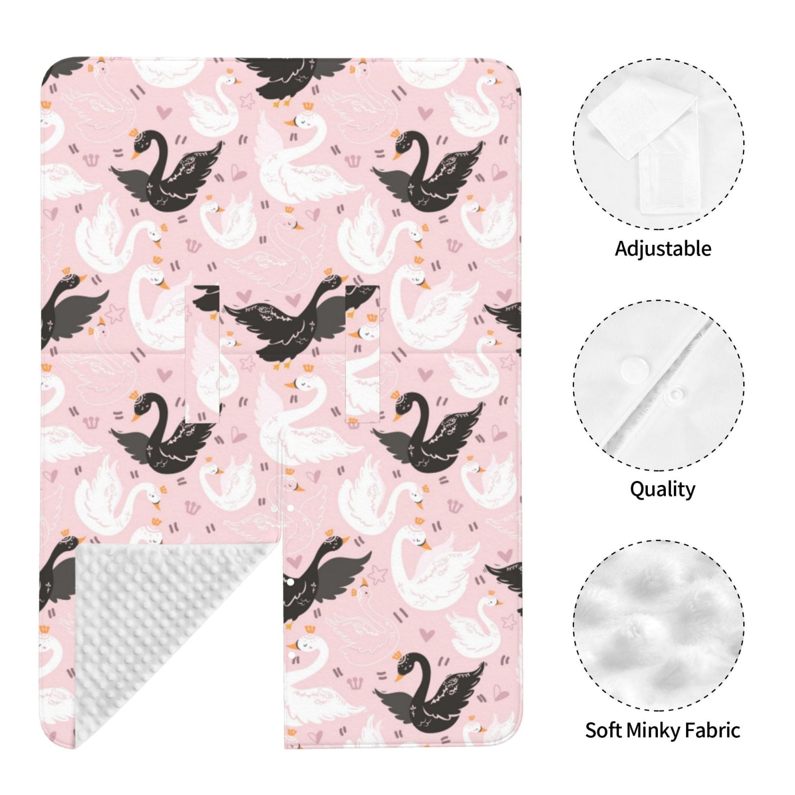 Naloa Swan And Flowers2 Baby Car Seat Cover, Breathable Baby Carrier Cover, Multiuse Baby Carrier Cover & Nursing Breastfeeding Cover