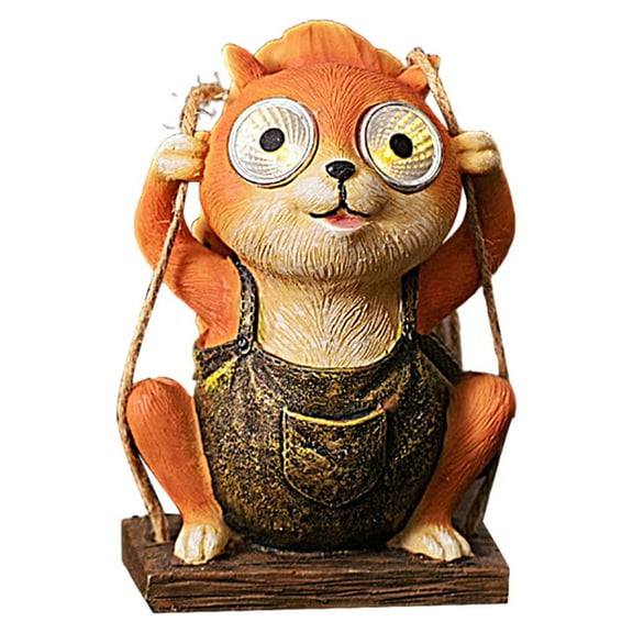 Aihimol Solar Decorative Lights Outdoor Statues Outdoor Decor Outdoor Garden Lights Frogs Decor Solar Garden Squirrels Decorations Garden Statue Solar Lights Garden S