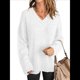 thumbnail image 2 of Suéter Holgado de Mujer, Cuello en V, Larga, Blusa Informal para Otoño e Invierno. XXL, 2 of 9