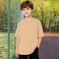 thumbnail image 5 of Favoffer Kids' Basic Solid Loose Short Sleeve Top Unisex, Breathable Soft T-shirt, Summer Casual Tee for Daily, Outdoor, Home Wear, Teens (5-15Y), 5 of 7