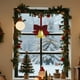 thumbnail image 1 of Adorno navideño colgante de hierro | Bola dorada y roja, ligera y duradera, con cordón para árbol de Navidad | Corona navideña, regalo para casa, oficina, fiesta, 17 x 13 cm, 1 of 6