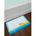 thumbnail image 2 of Yellow Duck Bath Mat, Funny Swimming Animal Rubber Toy on Water with Bubbles and Waves, Plush Bathroom Decor Mat with Non Slip Backing, 29.5" X 17.5", Sky Blue Yellow and White, by Ambesonne, 2 of 2