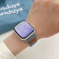 thumbnail image 4 of Denim Fabric Strap Work with Apple Watch Bands for Women Men 41mm 40mm 38mm, Soft Leather Band Compatible with iWatch Bands Series 9 SE 8 7 6 5 4 3 2 1,Blue, 4 of 6