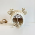 thumbnail image 3 of oqasdz Baby Hat Fall and Winter Cute Deer Horn Ear Protection Knitted Hat Boys and Girls Lace Up Plush Wool Hat Chunky Comfortable Winter Hat, 3 of 3