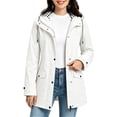thumbnail image 3 of SEMPAI Water Resistant Jacket Women Windbreaker Jacket Women Hooded Leisure Long Sleeve Coat with Pocket Loose Zipper Button Climbing Suit White M, 3 of 6