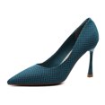 thumbnail image 3 of Zapatos de tacón alto azules de primavera 2022, zapatos de punta estrecha y poco profundos, zapatos casuales de moda para un solo pie, 3 of 5