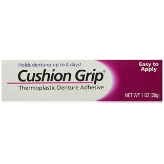 Cushion Grip Thermoplastic Denture Adhesive, 1 oz (Pack of 5) Makes Loose  Dentures Fit Better and Stay in Place [Not a Glue Adhesive, Acts Like a  Soft