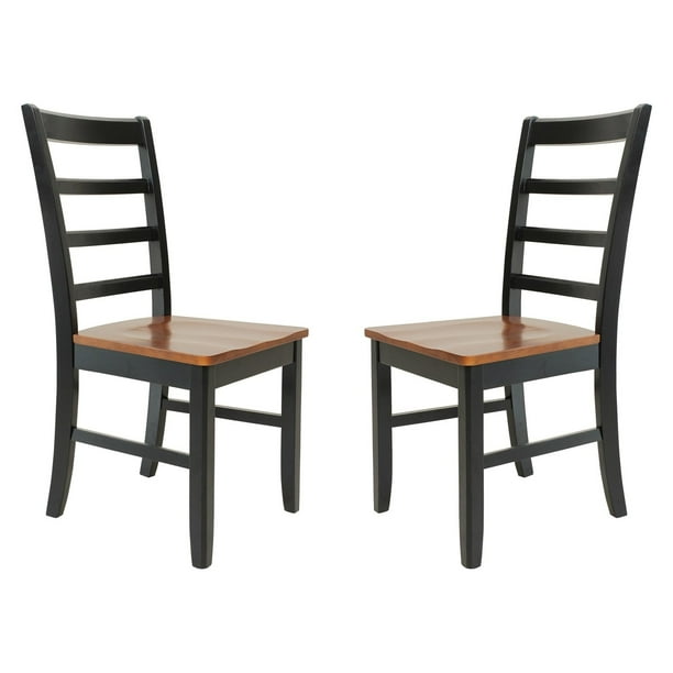 TTP Furnish Solid Wood Sturdy Dining Chair / Modern Kitchen Chair Black