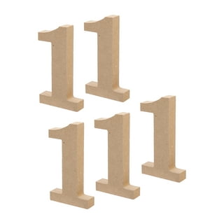  Uonlytech 5pcs wooden numbers number 1 paper mache letters 12  inch paper mache numbers large cardboard numbers wedding table decor rustic  wooden number Sign large letters wooden : Tools & Home Improvement
