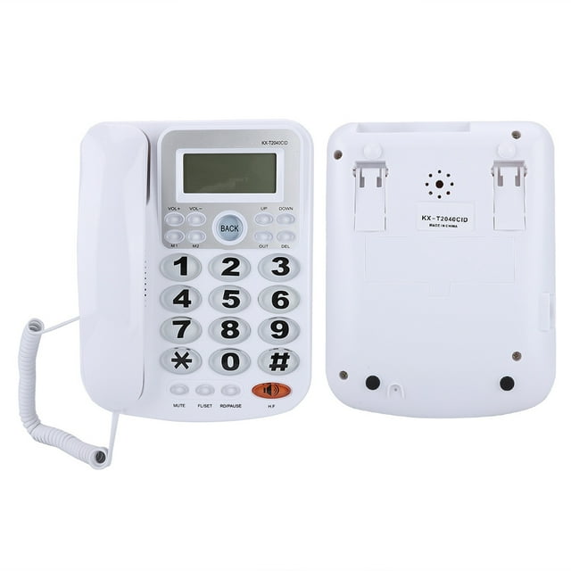 Téléphone Filaire avec Haut-Parleur, Téléphone Filaire à Double Port Fonction de Réduction de Bruit Téléphone Filaire avec Répondeur pour Restaurant