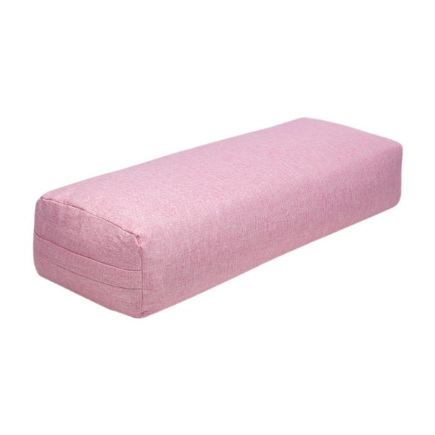 Soportes rectangulares para yoga, cojines para piernas con fundas extraíbles y asas de transporte. Rosa