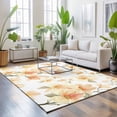 thumbnail image 3 of Area Rugs 5'x7', Orange Flowers Carpet Runner Indoor Outdoor Rugs Home Decor Aesthetic, Spring Watercolor Botanical Floral Leaf Plant Non Slip Mats Washable Accent Rug for Living Room Bedroom, 3 of 8