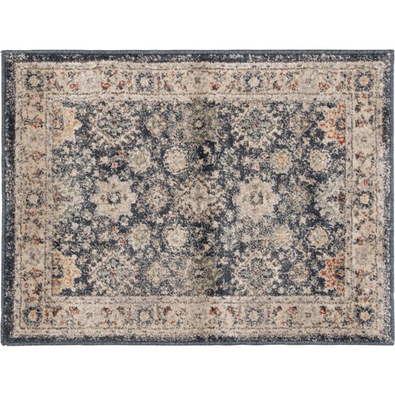 Loomaknoti Home Tempotron 2' 3" x 3' Light Blue Oriental Polypropylene Indoor Area Rug