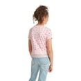 thumbnail image 2 of Justice Girls Lace Trimmed Button Front T-Shirt, Sizes XS-XLP, 2 of 4
