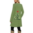 thumbnail image 5 of Women's Fashion Casual Dress with Pockets, Decorative Buttons, Christmas Prints, Round Neck and Long Sleeves for Practical Holiday Wear,Army Green,L, 5 of 6