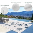 thumbnail image 3 of Coastal Nautical Outdoor Rug 3x5 Ft - Reversible Patio Rug Outdoor Camping Rugs, Summer Ocean Octopus Starfish Grey Wave Indoor Outdoor Area Rugs, Non-Slip Outdoor Carpet Runner for Deck/Porch, 3 of 8