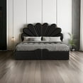 thumbnail image 7 of Queen Size Upholstered Petal Shaped Platform Bed with Hydraulic Storage System, PU Storage Bed, Decorated with Metal Balls, 7 of 7