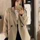thumbnail image 1 of Blazers de manga larga con cadena de ropa urbana para mujer, moda coreana 2023, abrigos holgados con solapa, blazer elegante de color liso para oficina., 1 of 6