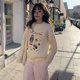thumbnail image 3 of Suéter de punto con bordado de oso de moda navideña de Inglaterra, chaquetas para mujer, suéter informal de manga larga de gran tamaño, jerséis, tops, 3 of 5