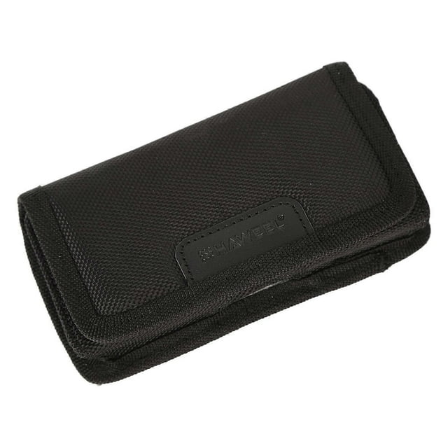 Nylon Cell Phone Belt Pouch with Belt Clip, Black, for iPhone 14 Pro, 14, 13 Mini and Samsung Galaxy S23