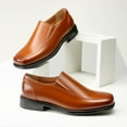 thumbnail image 4 of Bruno Marc Men's Formal Leather Lined Square Toe Dress Loafers Shoes BROWN size 12, 4 of 11