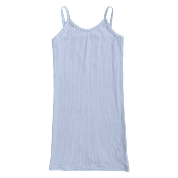 JLFKNG Infants Girls Dresses Casual Sleeveless Solid Color O Neck Loose Fit Gymnastics Infants Girls Tulle Tank Dress Comfortable Children's Sundress