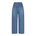 thumbnail image 3 of Tsesme Women’s Wide Leg Jeans, Elastic Waist Drawstring Loose Denim Trousers, Relaxed Fits Pants with Pockets, 3 of 8