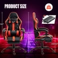 thumbnail image 4 of PU Leather Gaming Chair with Footrest, Ergonomic Computer Chair with Massage Lumbar Support, 4 of 8