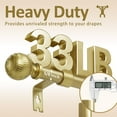 thumbnail image 3 of Ridicili 5/8" Single Telescoping Curtain Rod with Reticulated Ball Finials,Gold, 28"-48", 3 of 6