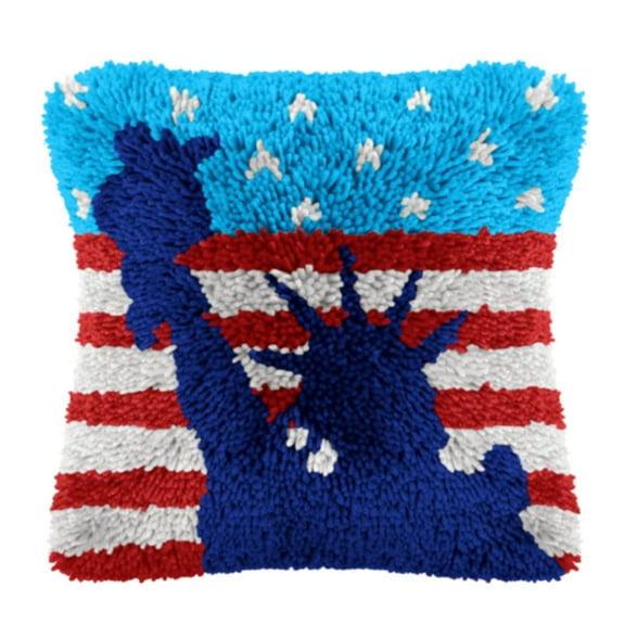 Latch Hook Pillow Kits for Adults pillow,latch hook pillow kits,Statue Of Liberty Embroidery Creative Craft Home Decor Ideal for Learning Pillow Making 43×43cm/17*17in
