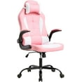 thumbnail image 1 of FDW PC Gaming Chair, Ergonomic PU Leather Executive Swivel Rolling, Lumbar Support Flip Up Arms Headrest for Adults, Pink, 1 of 8