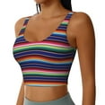 thumbnail image 2 of Picia Mexican Blanket stripes Pattern Sports Bra for Women,Padded Strappy Sports Bras Medium Support Yoga Bra with Removable Cups,Running Yoga Bra-Medium, 2 of 8