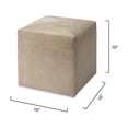thumbnail image 5 of Jamie Young Co Pinstriped Square Modern Hair on Hide Leather Ottoman in Cream, 5 of 5