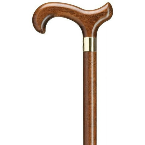 Walking Cane Walnut Finish Men Extra Tall 42" Derby Handle Wood Cane