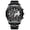 Black shell, black chain, variant on Men's 46.5mm Chronograph Quartz Watch, Tachymeter, Date, Stainless Steel Wristwatch