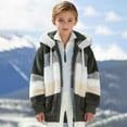thumbnail image 3 of Posijego Teens Boys Girls Fleece Coats Soft Long Sleeve Fuzzy Hooded Zip up Winter Warm Jackets with Pockets, 3 of 7