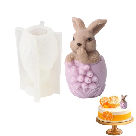 

Laideyi Rabbit Silicone Mold Rabbit Silicone Candle Mold Bakeware Mousse Candy Jelly Ice Chocolate Mould Candle Making Mould easy to use