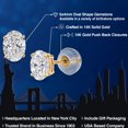 thumbnail image 2 of Gem Stone King 14K Yellow Gold Lab Grown Diamond Stud Earrings for Women | 0.99 Cttw | Gemstone April Birthstone | Oval 6X4MM, 2 of 6