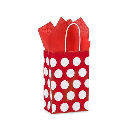 Rose Red Polka Dots Paper Bags 250 Pack Rose Red Polka Dots Paper Bags 250 Pack