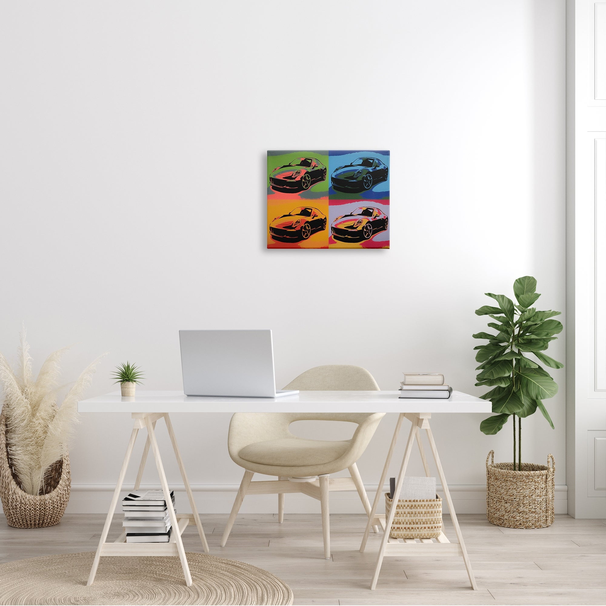 Stupell Industries Sports Car Pop Art Modern Automobile Interpretation, 30 x 24,Design by Daniel Sproul