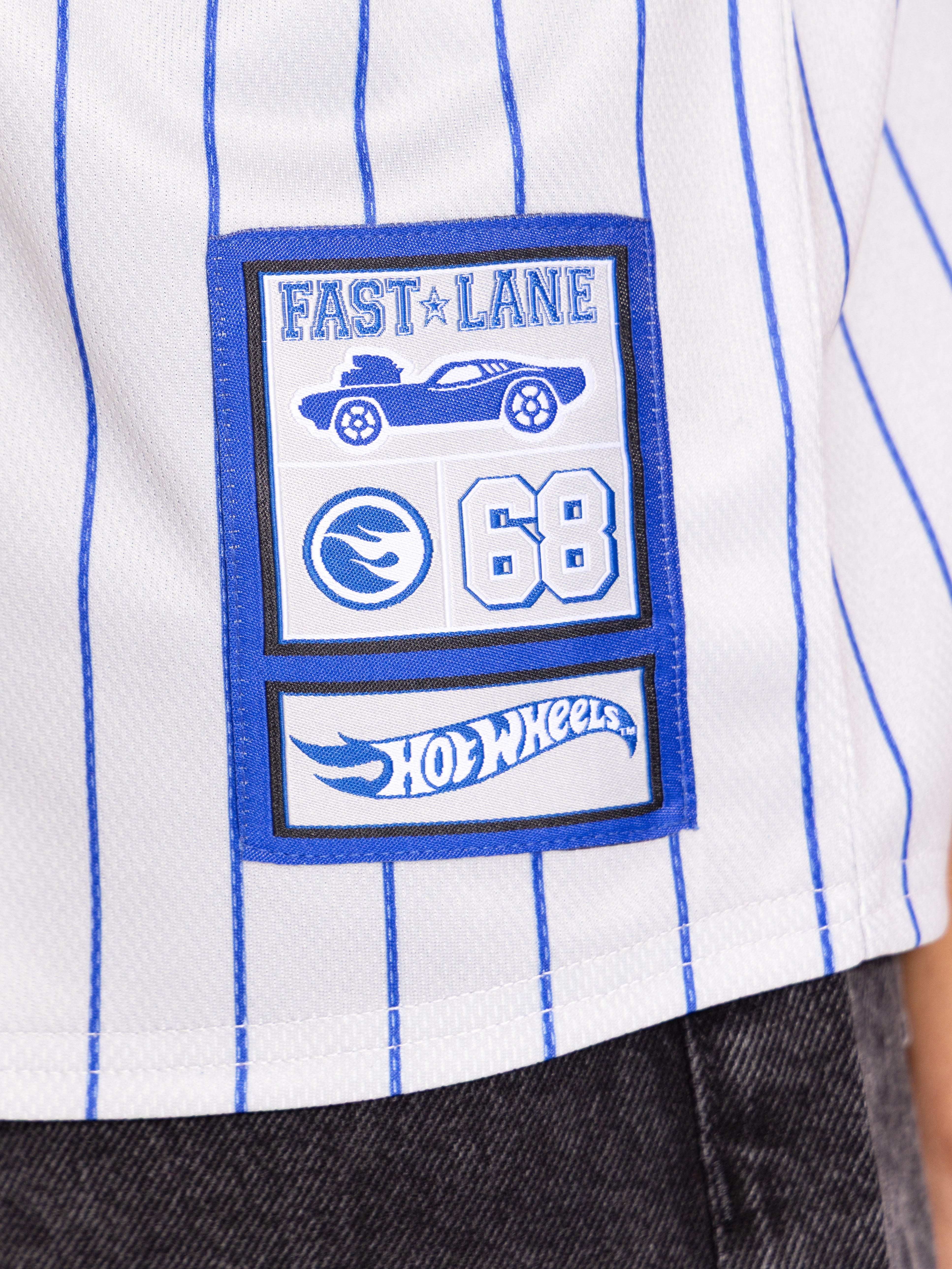 Hot Wheels Boys Graphic Baseball Button Down Jersey with Short Sleeves, Sizes 4-12
