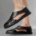 thumbnail image 6 of Willtoo Men Closed Toe Faux Leather Beach Sandals Woven Strap Non Slip Breathable Comfortable Casual Summer Outdoor Shoes for Beach Activities, 6 of 6