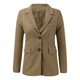 thumbnail image 2 of Gibobby Blazer de mujer casual chamarra de trabajo para mujer casual con frente abierto manga larga ligera 2023 con bolsillos de solapa sólidos(Caqui,XL), 2 of 5