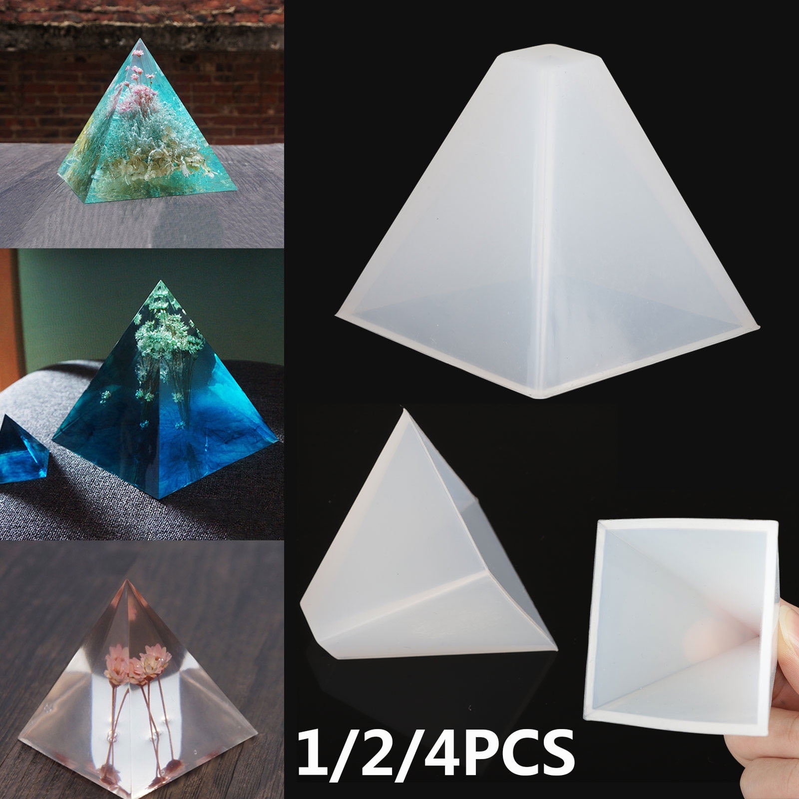 Silicone Mini Pyramid Jewelry Making Mould Mold for DIY Necklace Earrings