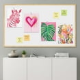 thumbnail image 4 of PixonSign Adhesive Wall Art Love and Wildlife Striped Zebra and Heart Illustrations Posters, Set of 4 Pink Preppy Room Digital Art Minimalism Colorful Canvas Prints for Home Decor - 8"x10", 4 of 5