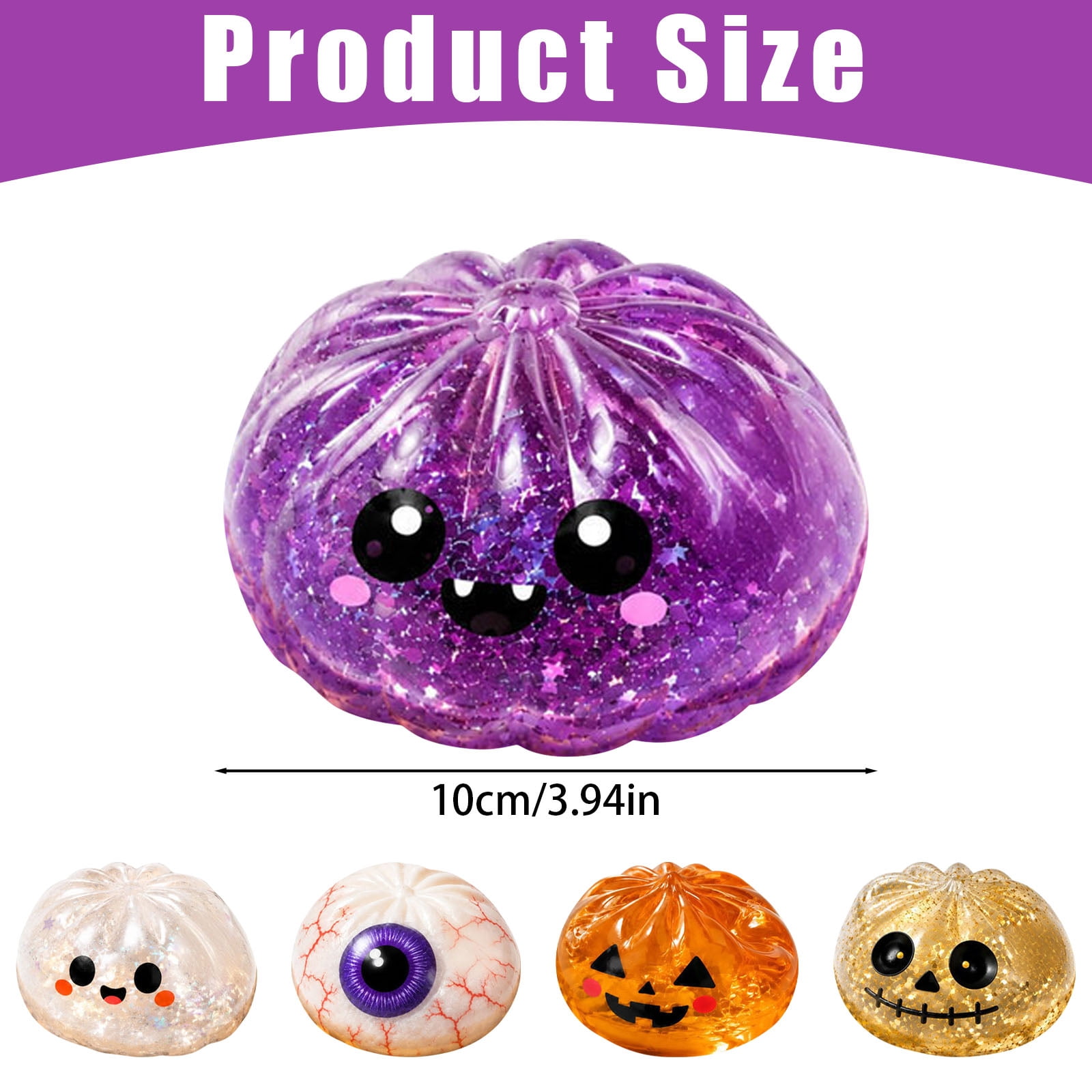 Halloween Dumpling Squishy, Soft Stretchy Halloween Ghost Dumpling Squeeze, Perfect Gift for Anxiety Relief